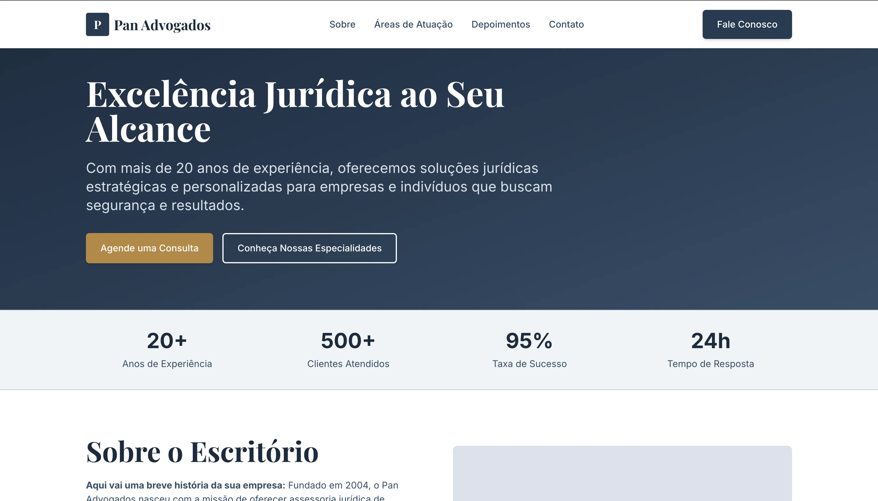 Preview do site de Advocacia