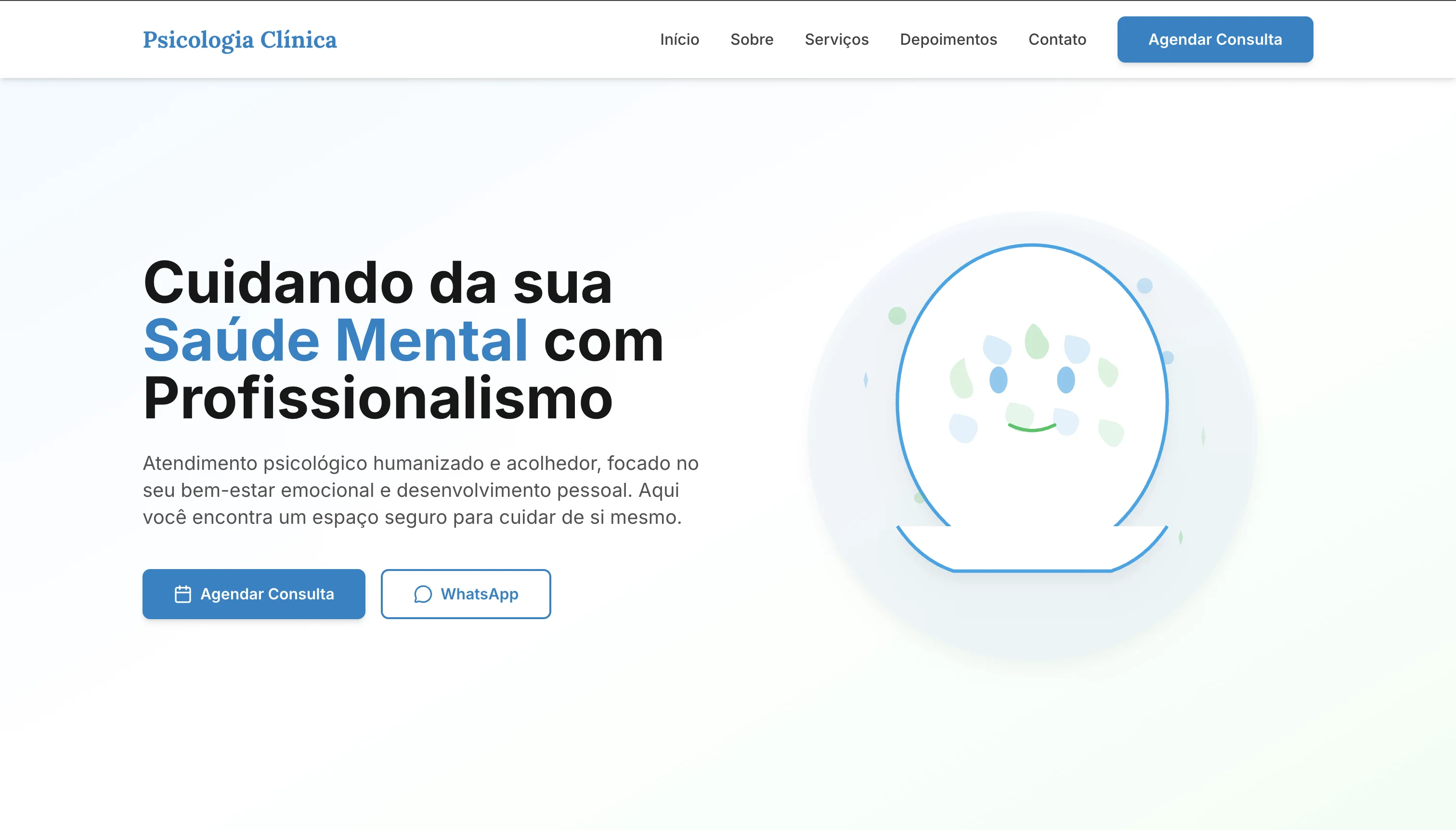Preview do site de Psicologia